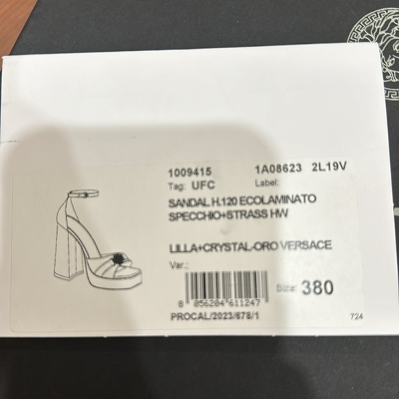 Versace  sandal h.120 ecolaminato lilac metallic - Picture 10 of 10